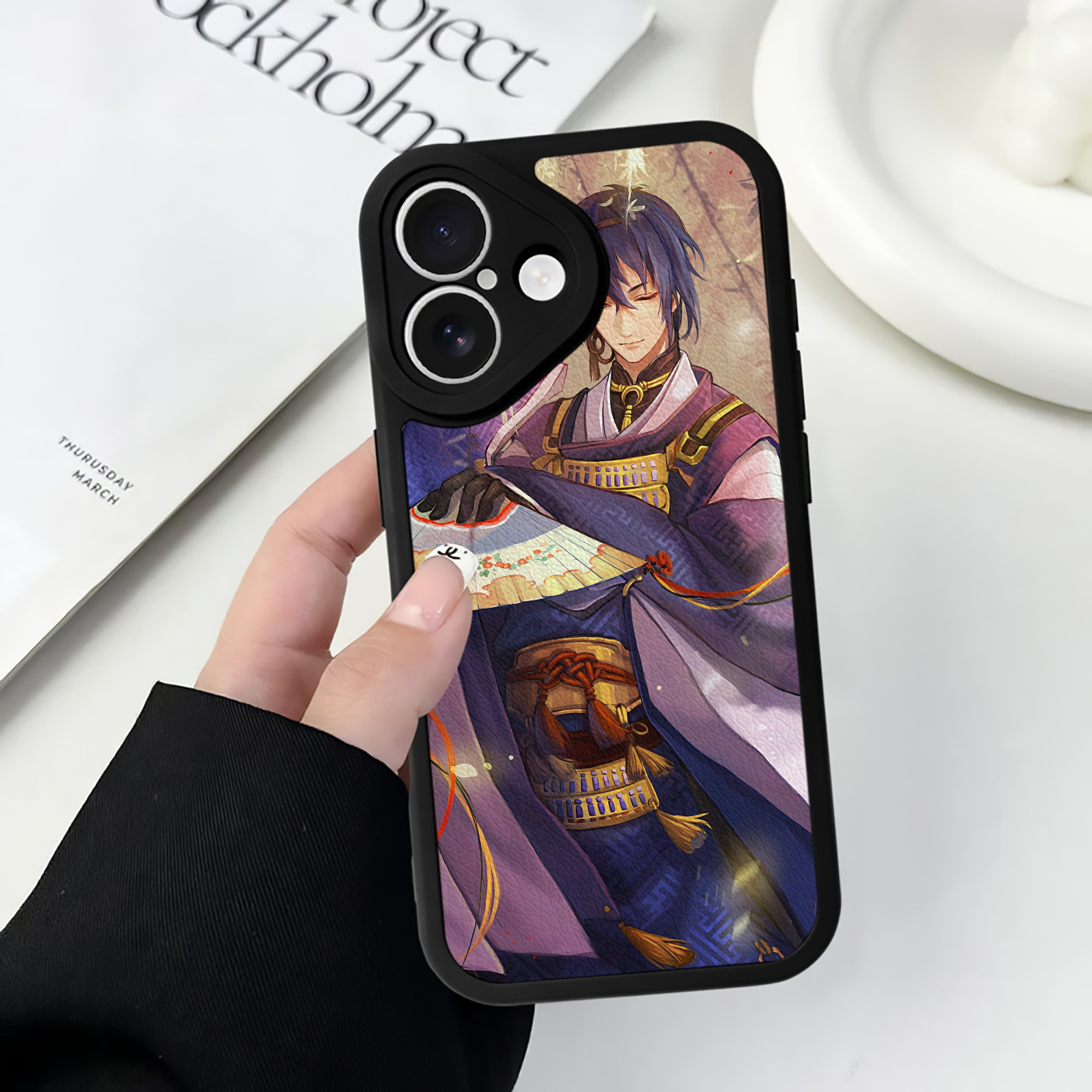 （画像用） 刀剣乱舞 Touken Ranbu 【iPhone 16シリーズ対応】シリコンスマホケース（レザー調） 材質：シリコン